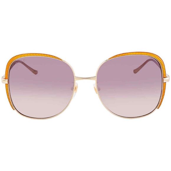 NEW Gucci Violet and Gold Rectangular Women's Sunglasses - Picture 2 of 4